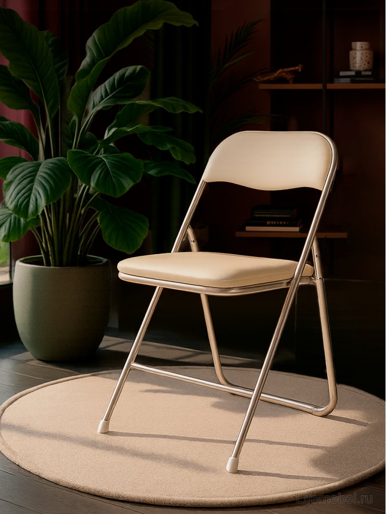 Стул на металлокаркасе Fold 1 складной beige / chrome