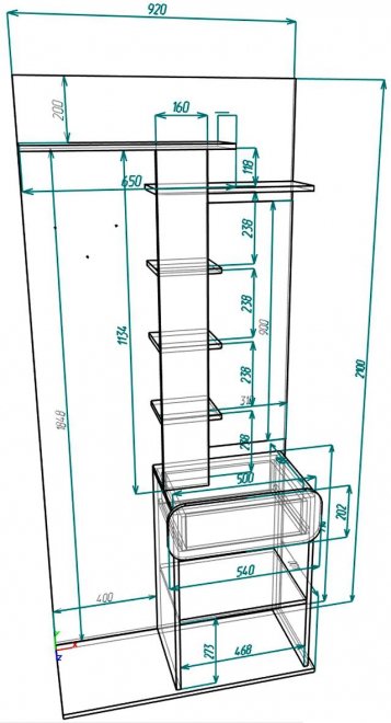 Готовая прихожая Мебелеф – 18 дуб молочный / желтый глянец вешалка слева