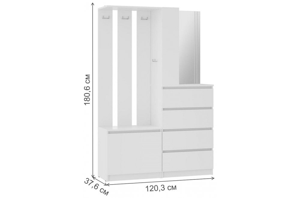 Готовая прихожая Симпл ПР-04 белый