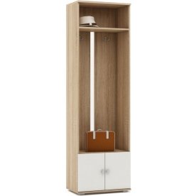 Обувница с вешалкой Марокко дуб сонома / белый