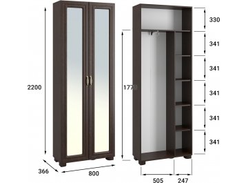 Модульная прихожая Монблан комплектация 2