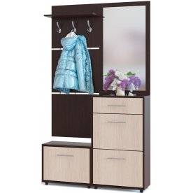 Модульная прихожая ТП-1 + ТП-2 + ПЗ-3 + ВШ-5.1 венге / беленый дуб (комплектация 3)