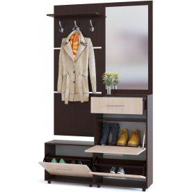 Модульная прихожая ТП-1 + ТП-2 + ПЗ-3 + ВШ-5.1 венге / беленый дуб (комплектация 3)