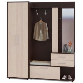 Модульная прихожая ВШ-11+ШО-1 венге / беленый дуб