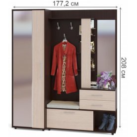 Модульная прихожая ВШ-11+ШО-2 венге / беленый дуб