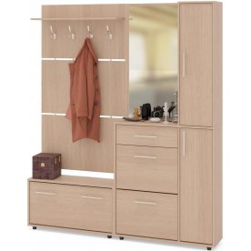 Модульная прихожая ВШ-3.1 + ТП-3 + ТП-4 + ПЗ-4 беленый дуб (комплектация 3)