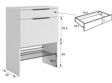 Тумба для обуви Баско кашемир / дуб крафт золотой