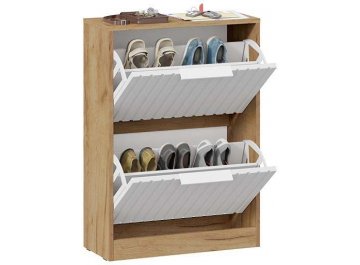 Тумба для обуви Хилтон Исполнение 2 дуб крафт золотой / белый матовый