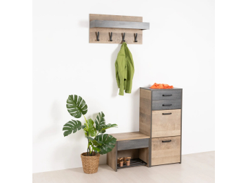 Тумба для обуви Туск дуб гранж песочный / интра