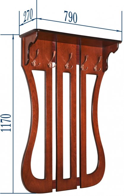 Настенная вешалка Моника орех тёмный