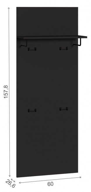 Настенная вешалка Сейдиль 15.16 черный