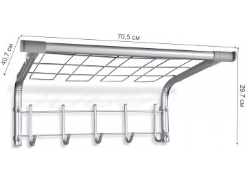Вешалка настенная SHT-WH7 хром лак / серый