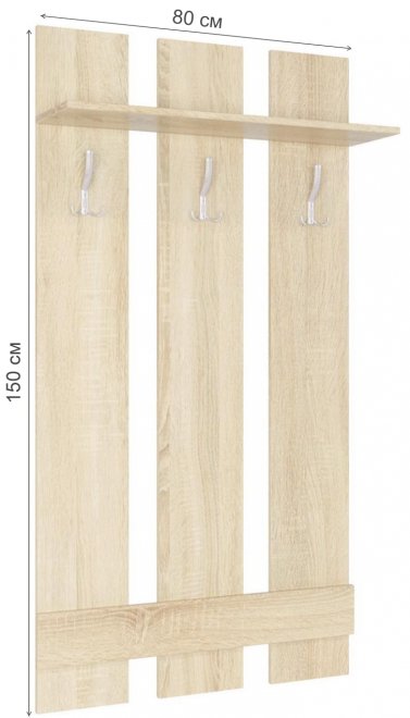 Настенная вешалка Вента-8 дуб сонома