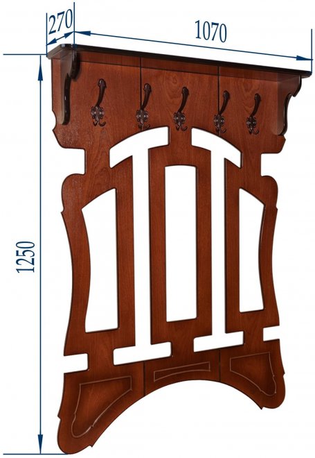 Настенная вешалка Випус орех тёмный