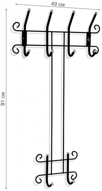Вешалка Грация 780 черный / серый