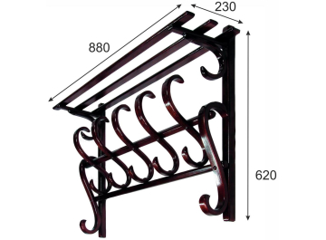 Вешалка настенная В 7Н махагон