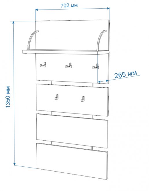 Вешалка настенная Веш-70 нельсон