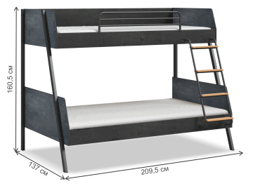 Двухъярусная кровать Dark Metal