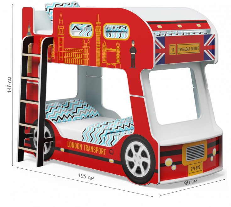 Двухъярусная кровать Автобус Лондон