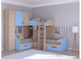 Двухъярусная кровать Трио/1
