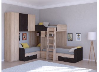 Двухъярусная кровать Трио/1