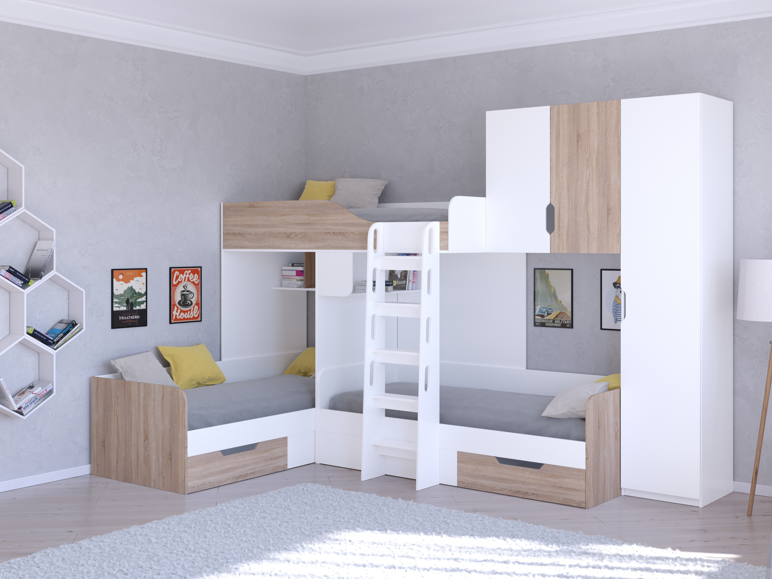 белый / дуб сонома