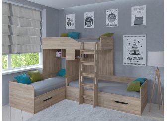 Двухъярусная кровать Трио