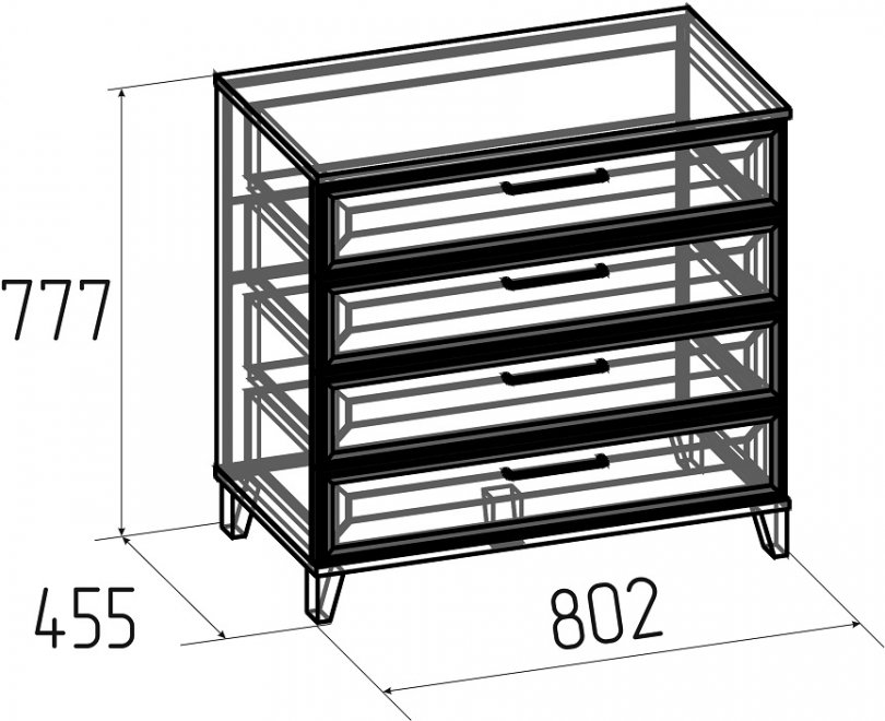 Комод Аурелио 6 антрацит