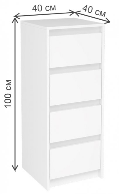 Комод Айден КМ06-400 белый