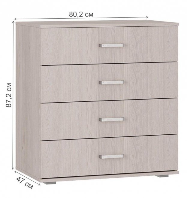 Комод Белла КМ-02 ясень белый