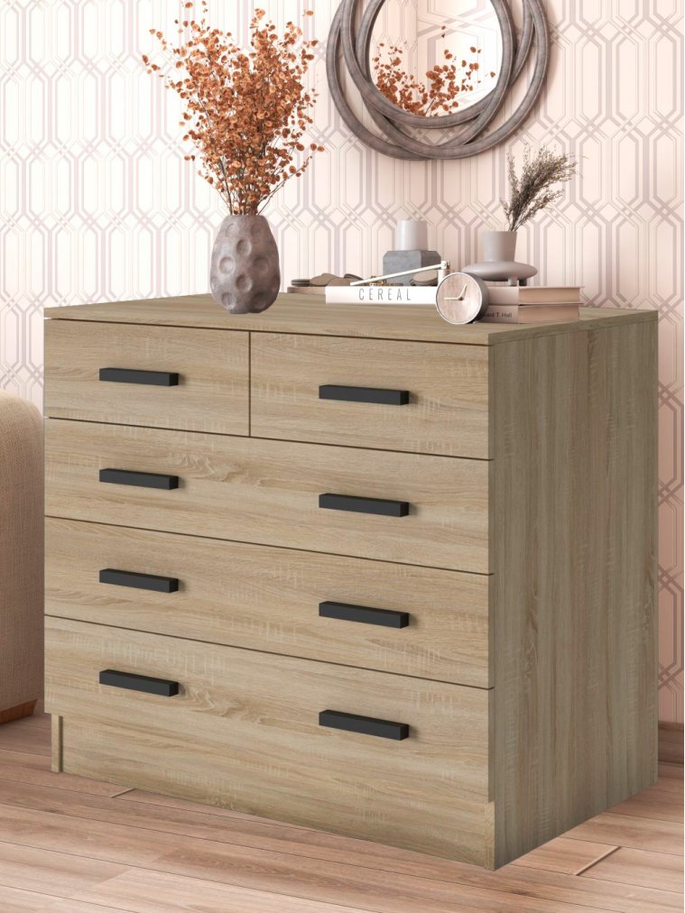 Комод Бостон 5 ящиков сонома ЛДСП