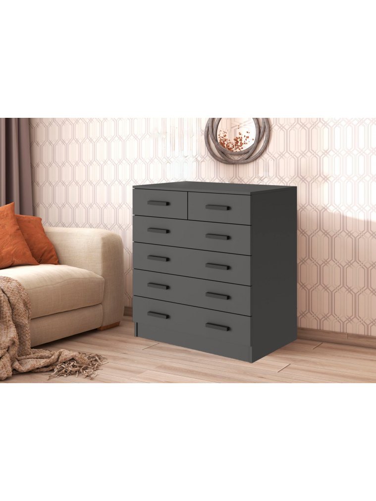 Комод Бостон 6 ящиков графит