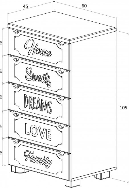Комод ДримСтар ДС-11 белое дерево