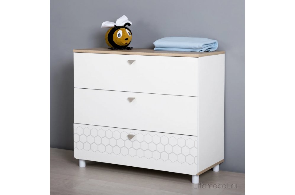 Комод Эльга белый шагрень / дуб белый exclusive