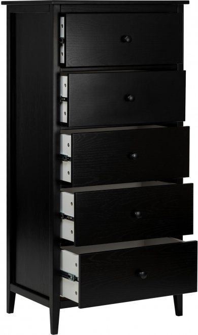 Комод Ферн 5 ящиков черный