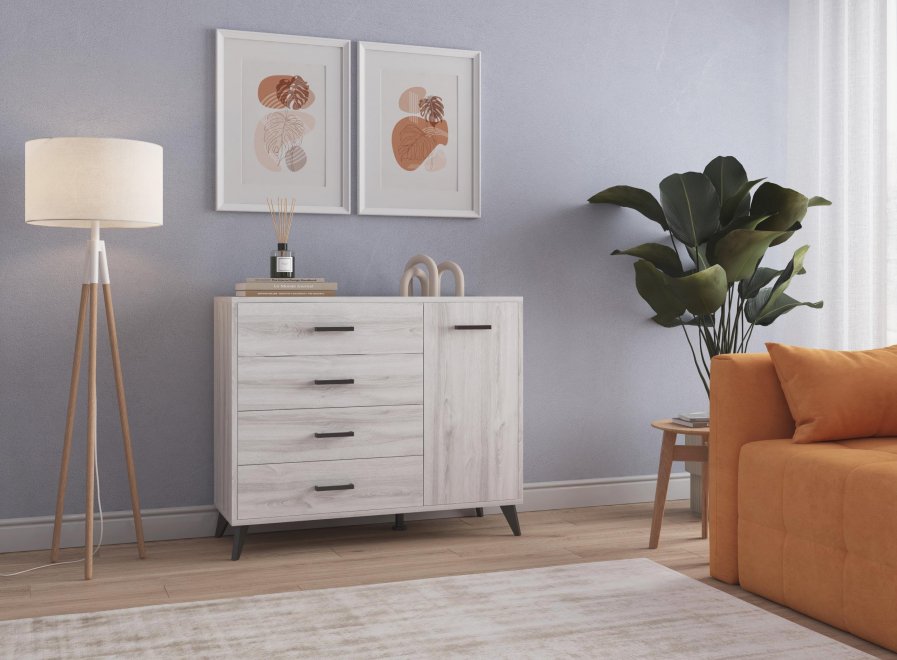 Комод Ивис лофт сосна белая