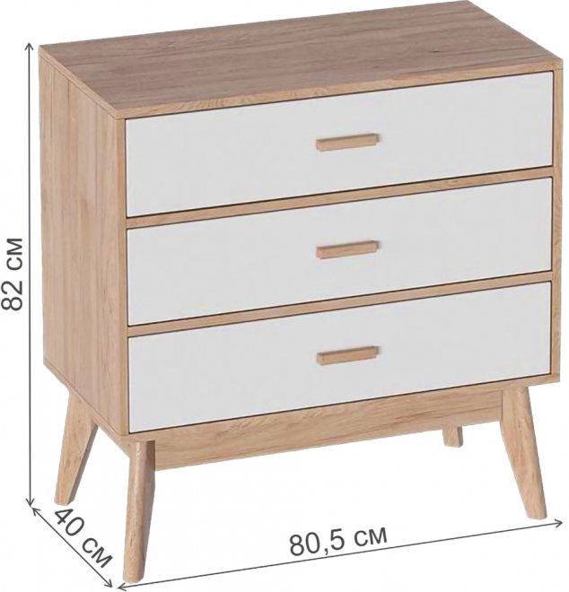 Комод Калгари дуб натуральный светлый