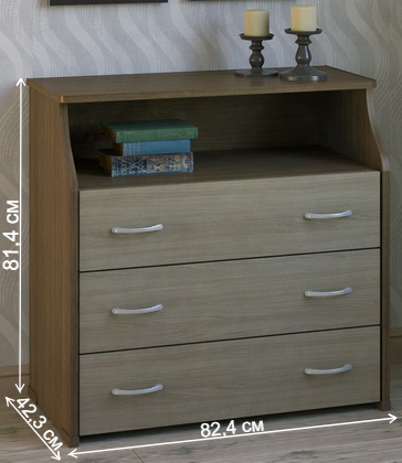 Комод КМ-31-Н ясень темный / ясень светлый