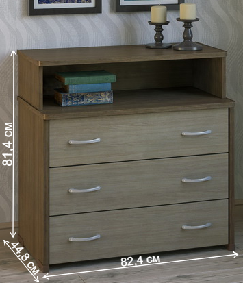 Комод КМ-3-Н ясень темный / ясень светлый
