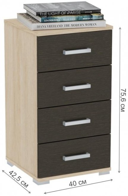 Комод КМД-444 дуб молочный венге