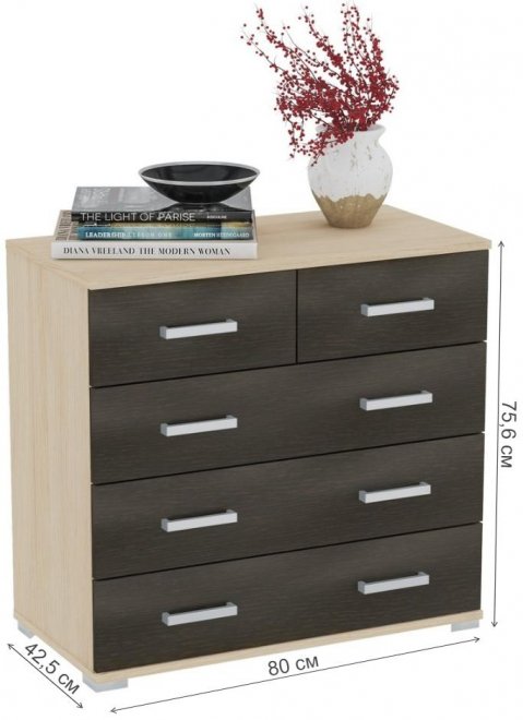 Комод КМД-845 дуб молочный венге