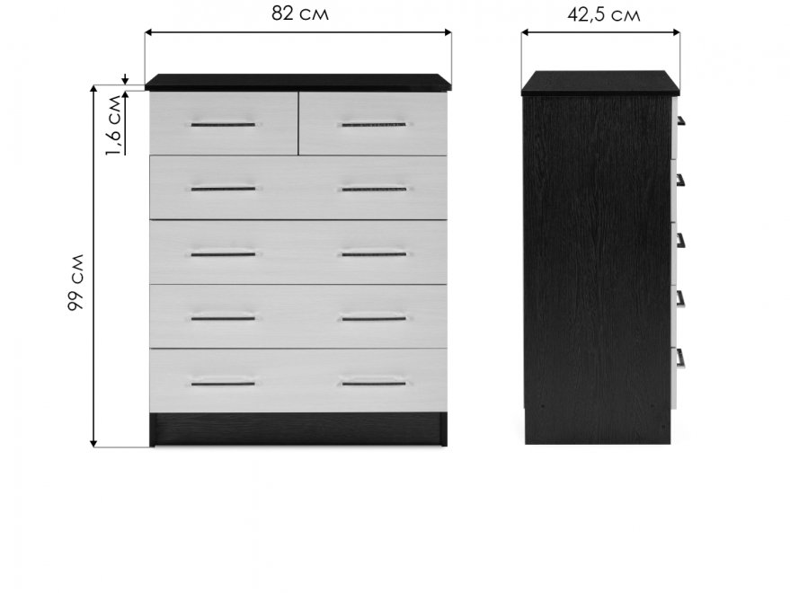 Комод Катрин 5 венге / дуб молочный