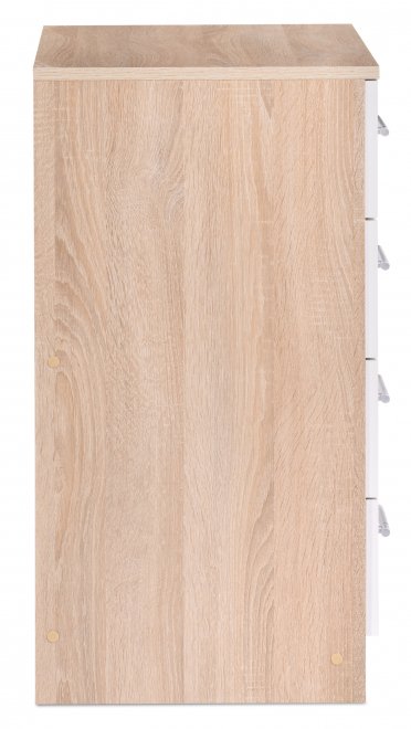 Комод с ящиками Сопрано КМ-224 белый глянец / дуб сонома