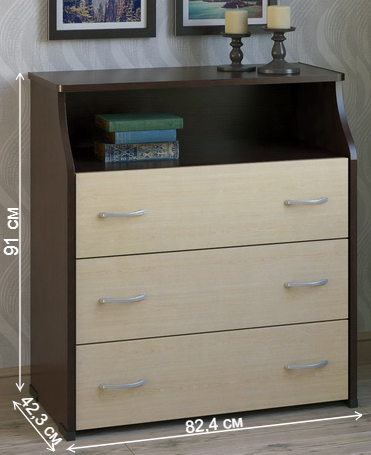 Комод КВ-31-Н венге / дуб молочный