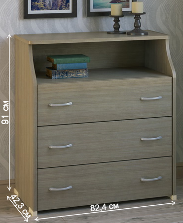 Комод КВ-31-Н ясень светлый