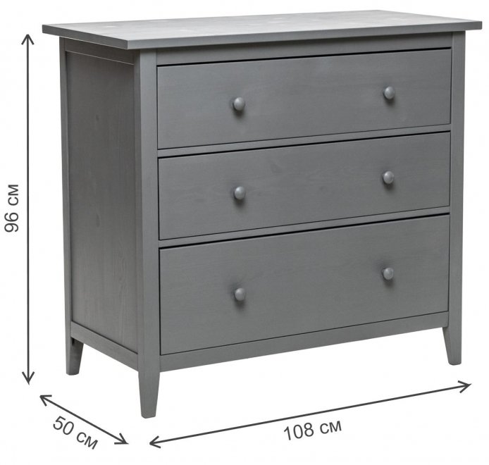 Комод Leset Мира 03 серый