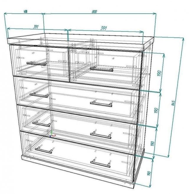 Комод Мебелайн-12 венге / дуб молочный