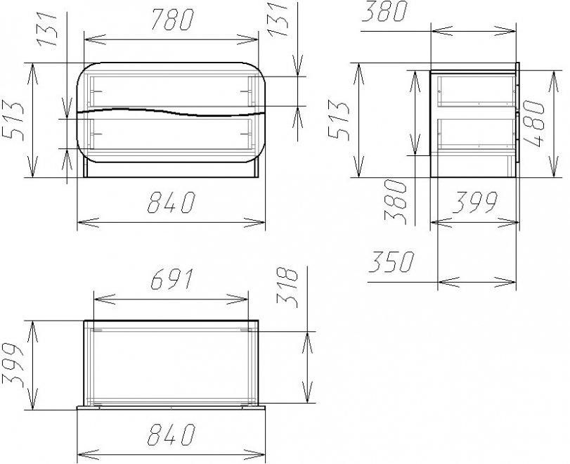 Комод Мебелеф - 22 ольха / красный глянец