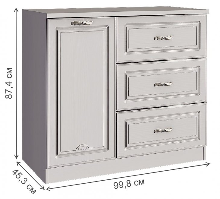 Комод Melania 18 рамух белый