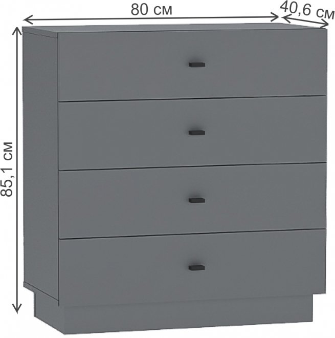 Комод МС Квадро К-1 графит